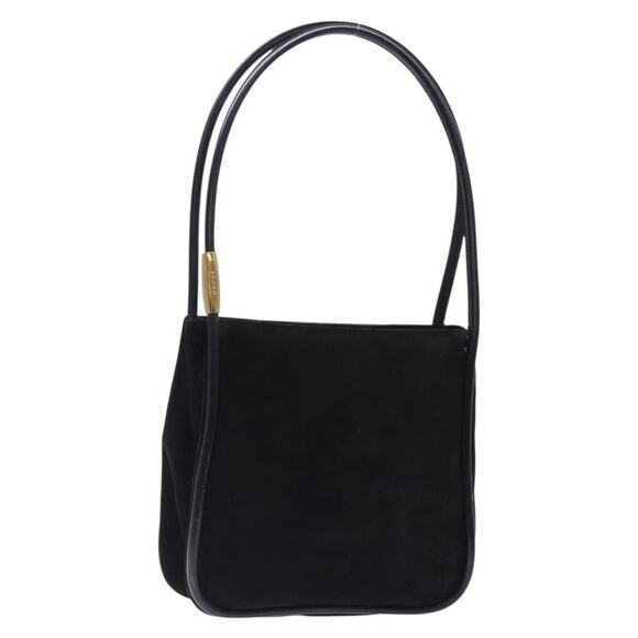 GUCCI Shoulder Bag Suede Black Gold - Picture 1 of 16